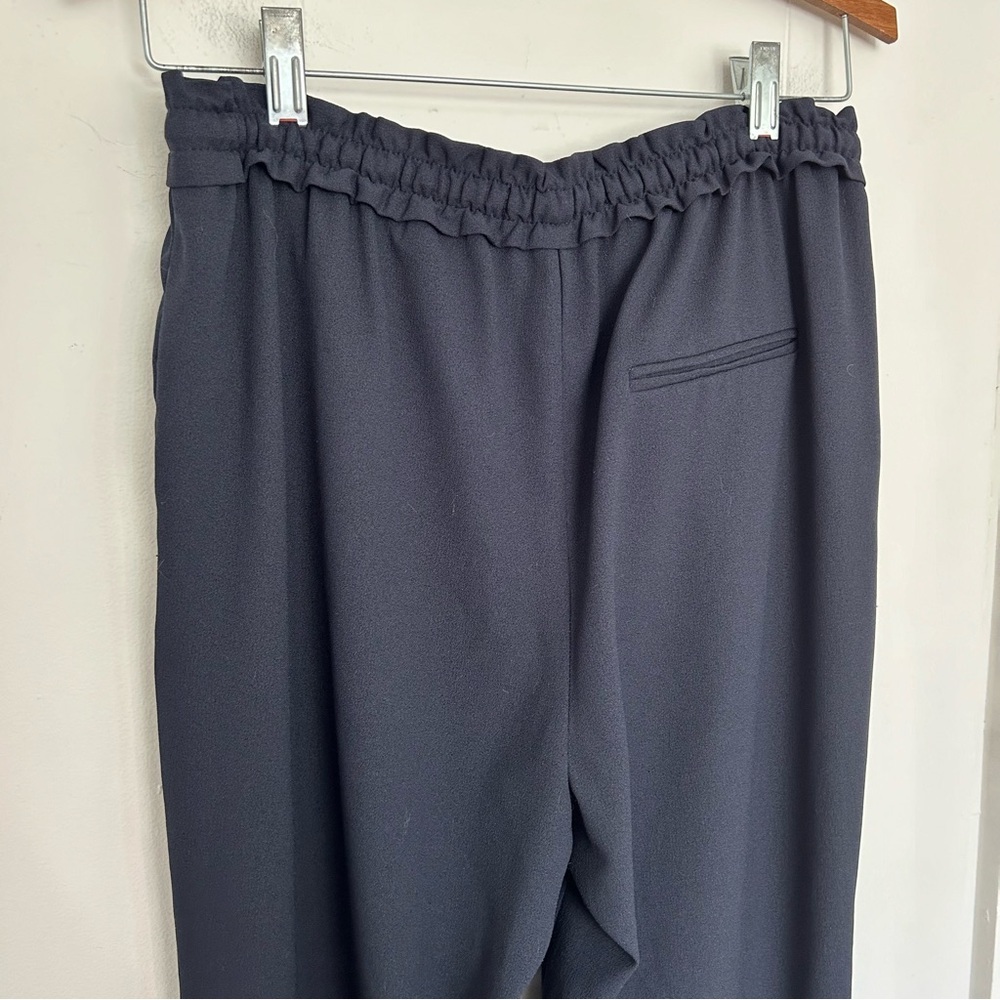 Zara Basic Navy Blue Drawstring Elastic Waist Slacks Pants Size Medium - Picture 6 of 6
